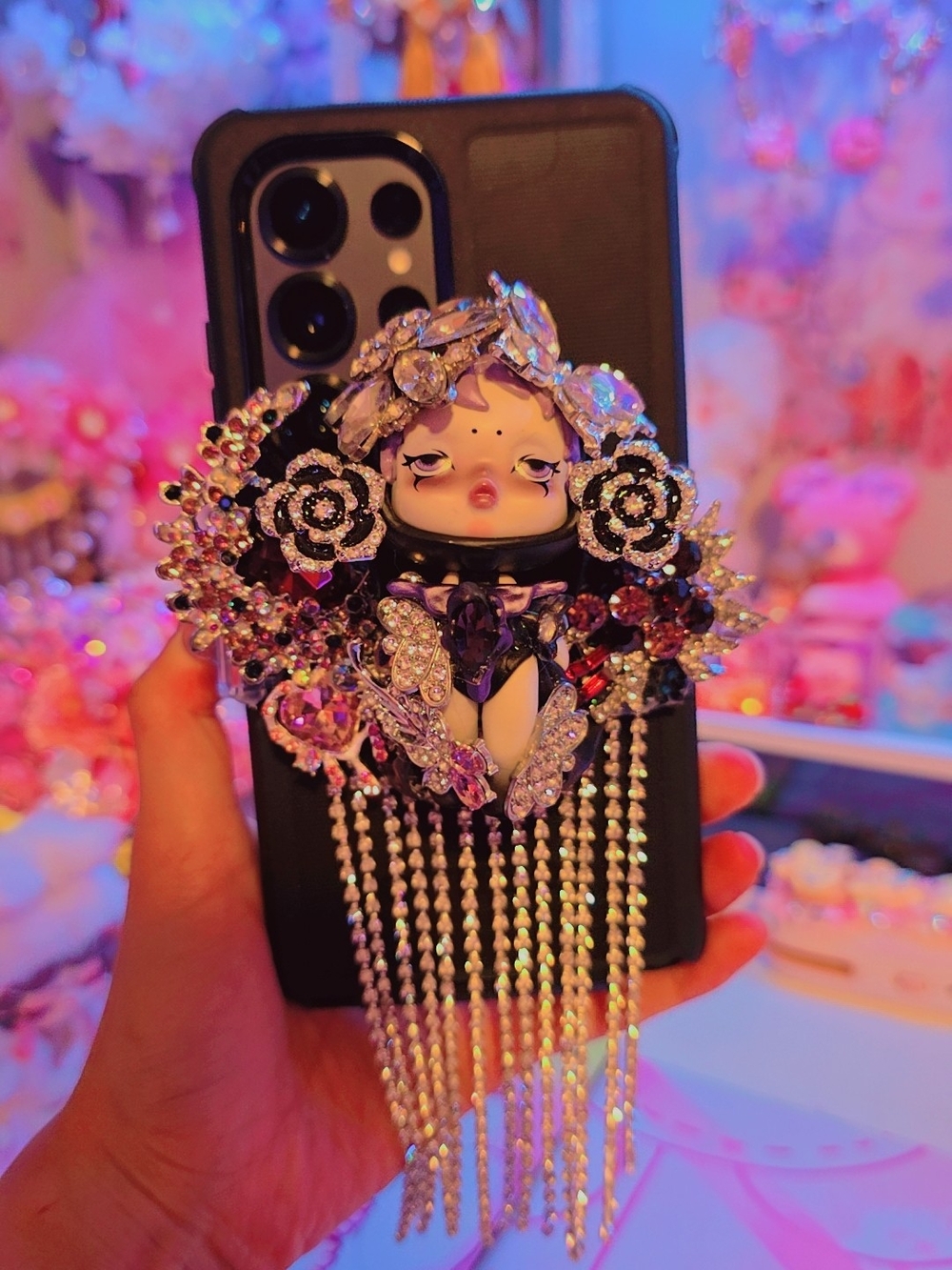 Glam Rhinestone Sp Phone Charm Clip